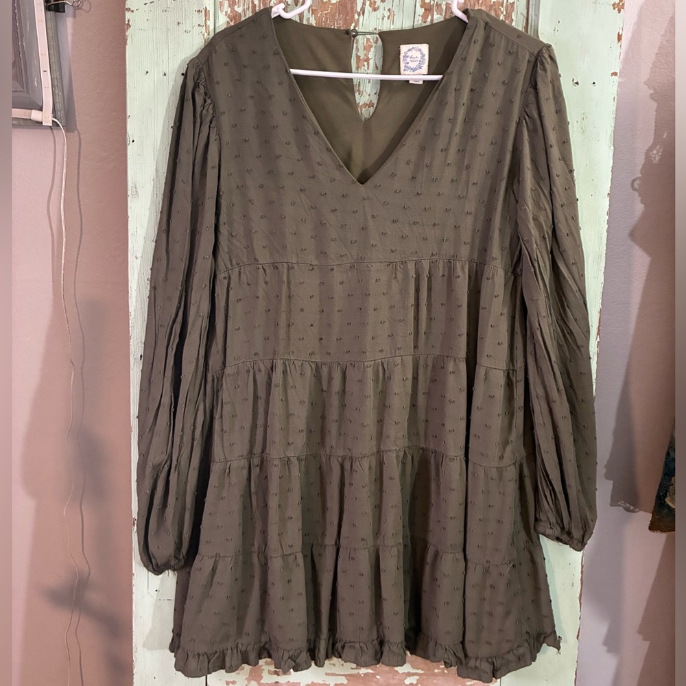 Women’s Blue Rain olive green long sleeve tunic